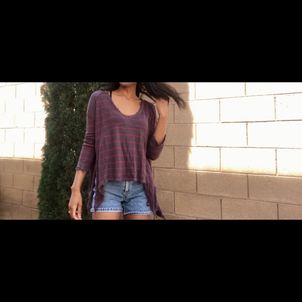 Free People oversized waffle knit long sleeve